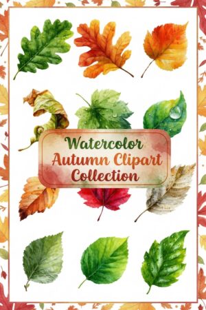 Vibrant Watercolor Autumn Leaf Clipart Collection - watercolor, autumn, leaves