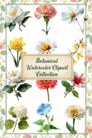 Enchanting Botanical Watercolor Flower Clipart Collection - watercolor, botanical, clipart