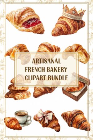 Artisanal French Bakery Watercolor Clipart Artisanal French Bakery Watercolor Clipart Collection - croissant, watercolor, clipart