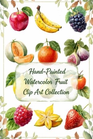 Vibrant Watercolor Fruit Collection Clip Art - watercolor, fruit, clipart