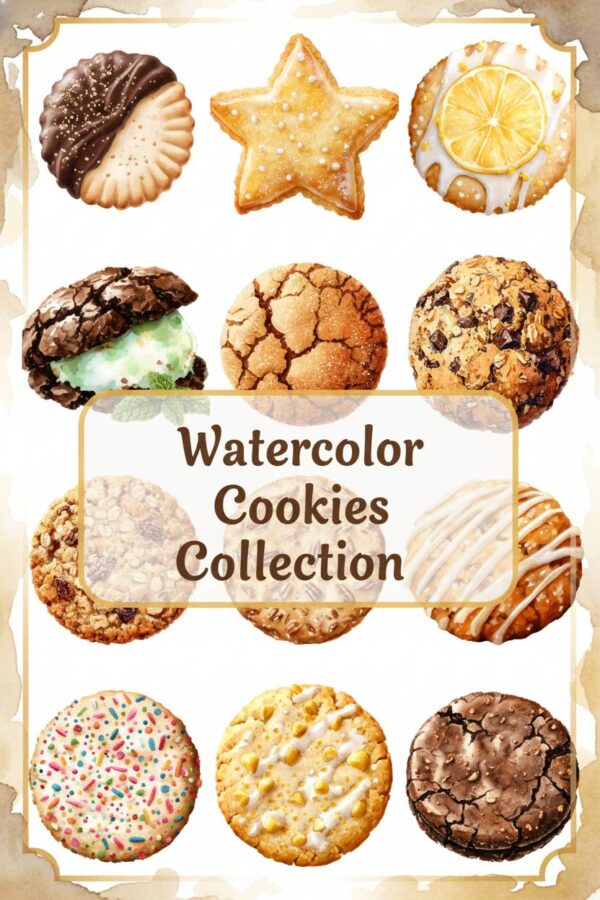 Watercolor Baked Goods Clipart Collection Watercolor Sweet Treats Cookie Clipart Collection - watercolor, cookies, clipart