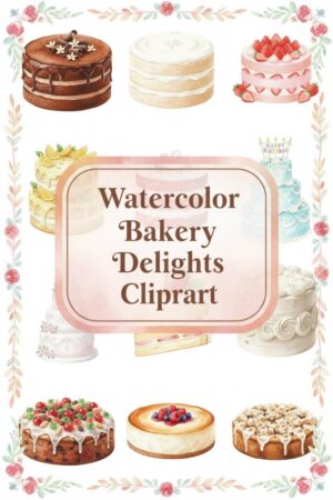 Sweet Watercolor Cake Clipart Collection - watercolor, cake, clipart