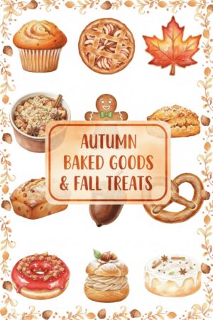 Cozy Autumn Treats Digital Watercolor Clipart - autumn, fall, watercolor